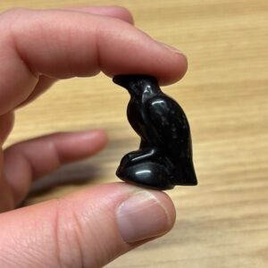 Black Obsidian Stone Crow Figurine